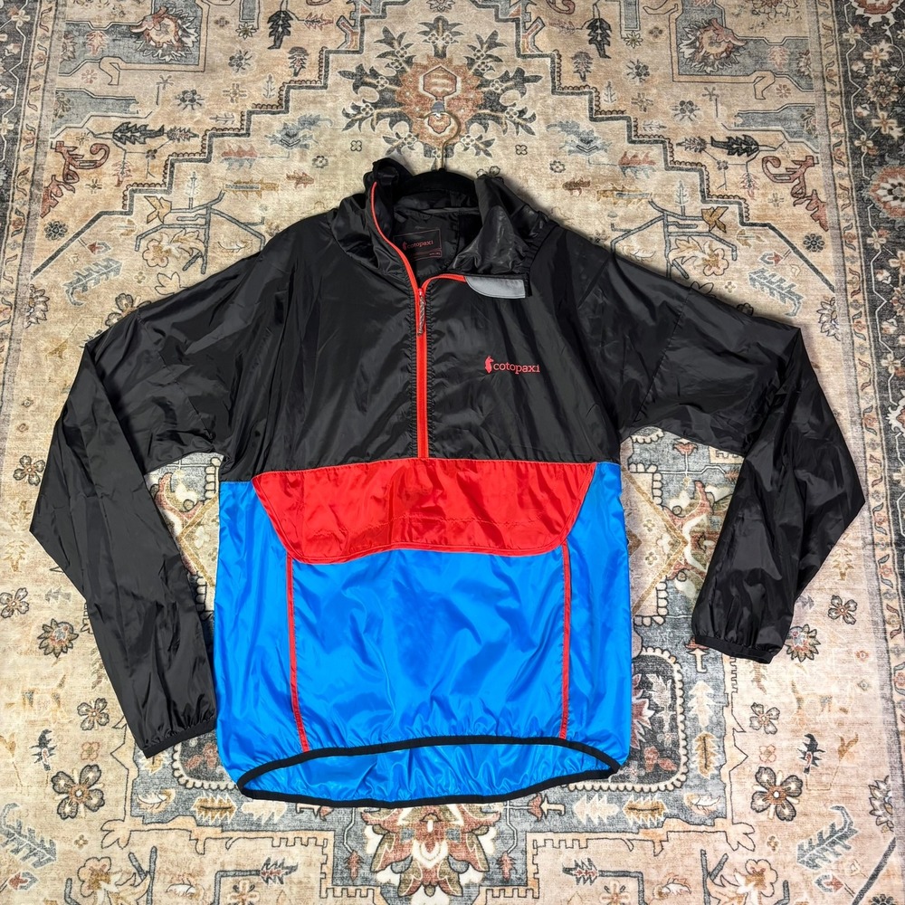Cotopaxi Teca Half-Zip Technical Windbreaker Jacket Black Blue Red M Small W Med